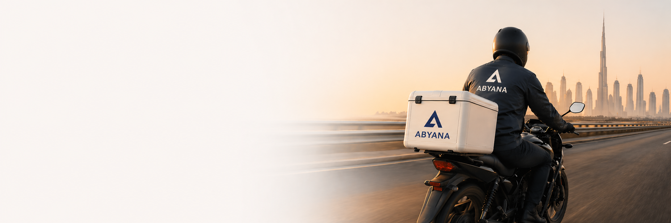 Abyana rider on a delivery bike
